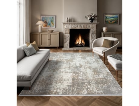 Tapete Fabia Luxo Moderno Macio, Bege, 160 X 230 Cm