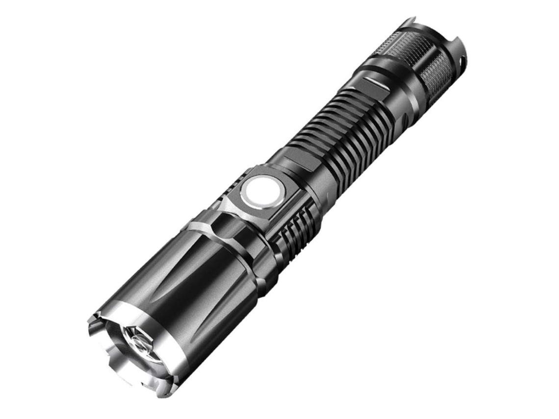 Lanterna Led Portátil Super Brilhante com 3 Modos e Tocha Poderosa com Zoom para Caminhadas em Acampamento Ao Ar Livre Preta YIZHOOD