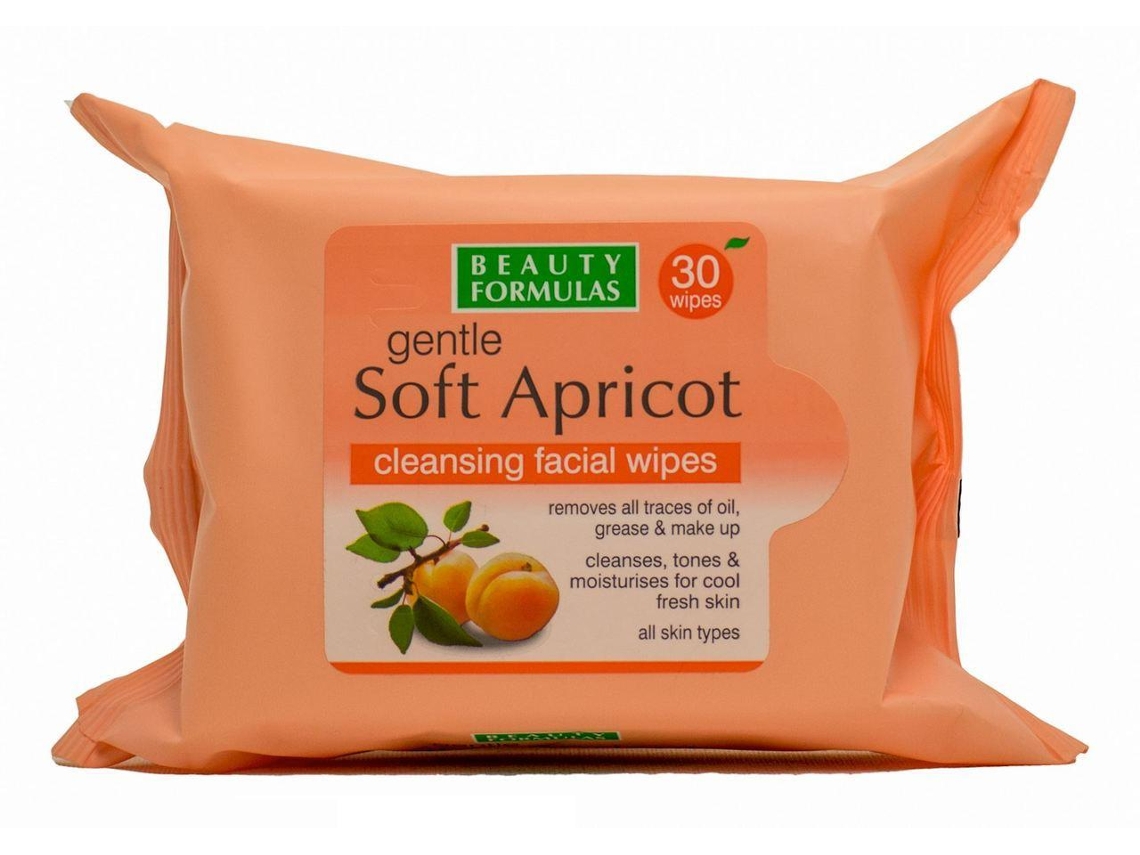 BELEZA fórmulas suave damasco faciais Wipes limpeza limpeza toalhetes 30pcs damasco.