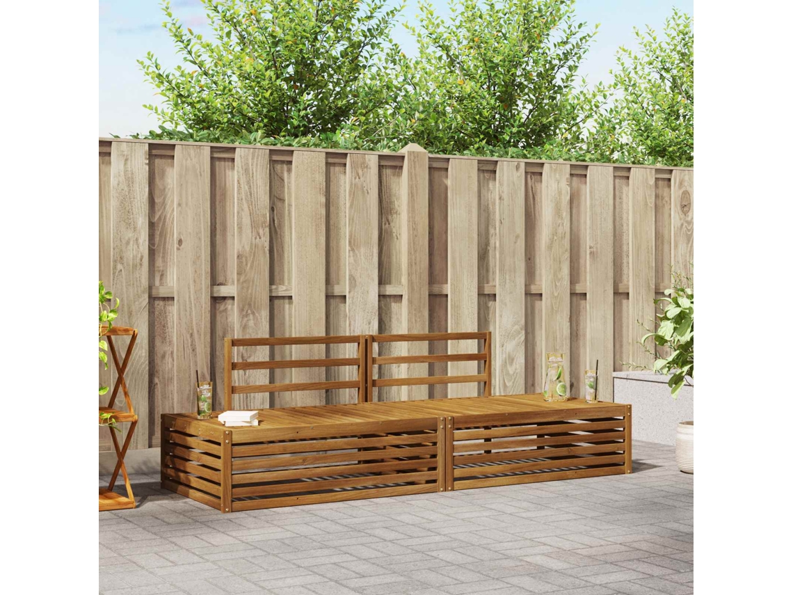 Vidaxl 2 Unid. Conjunto De Sofás Para Exterior Natural