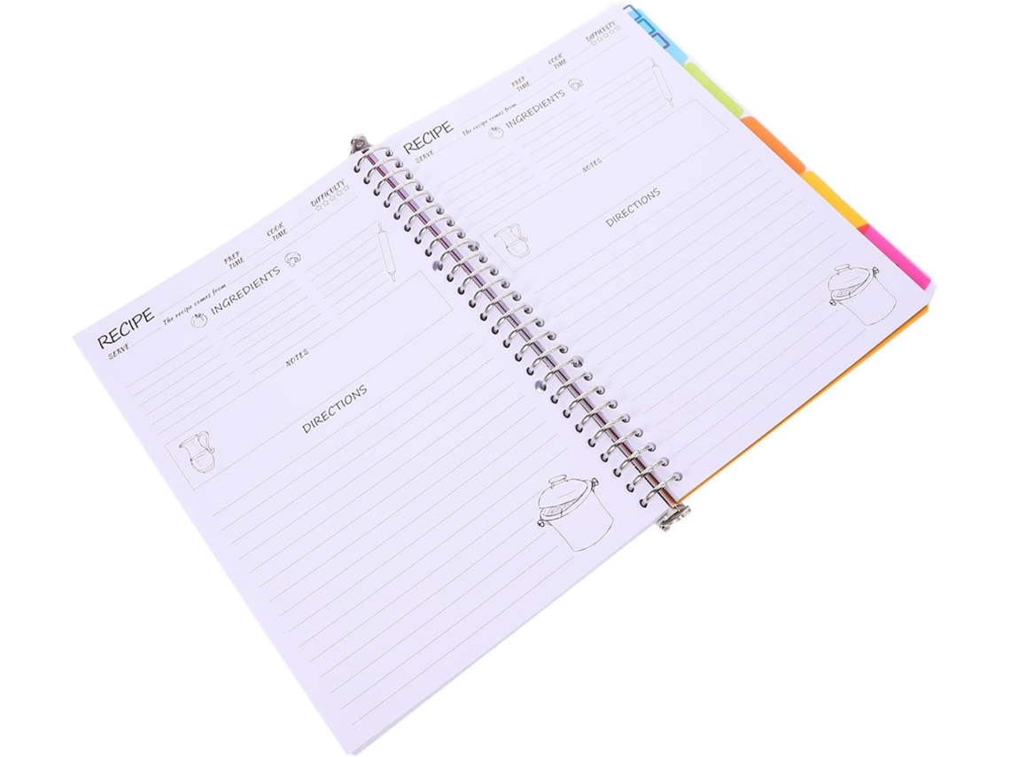 Planejador De Receitas Médias Design Multifuncional, Cartão De Em Papel E Plástico, Formato Moderno Para