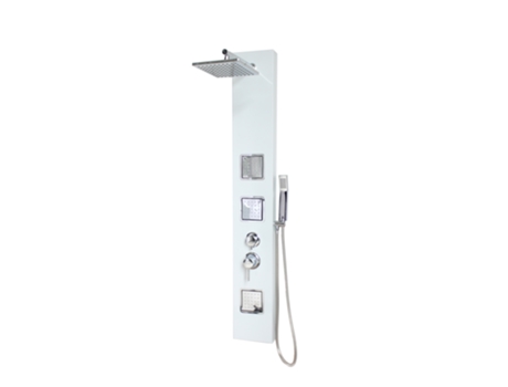 Coluna De Duche Roma Branca, Em Alumínio Lacado A Branco 140x20cm Deferom