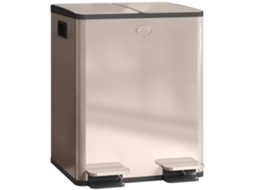 Poubelle De Cuisine 2 Compartiments De 2 X 20l, Acier Inoxydable, Couvercle À Fermeture Douce, 45,8x36x51,6cm, Or