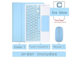 Capa Com Teclado Para Tablet Lurelia, Compatível Com I Pad Pro De 11" 2024, Azul Névoa, Teclado Bluetooth, Rato 2.4g