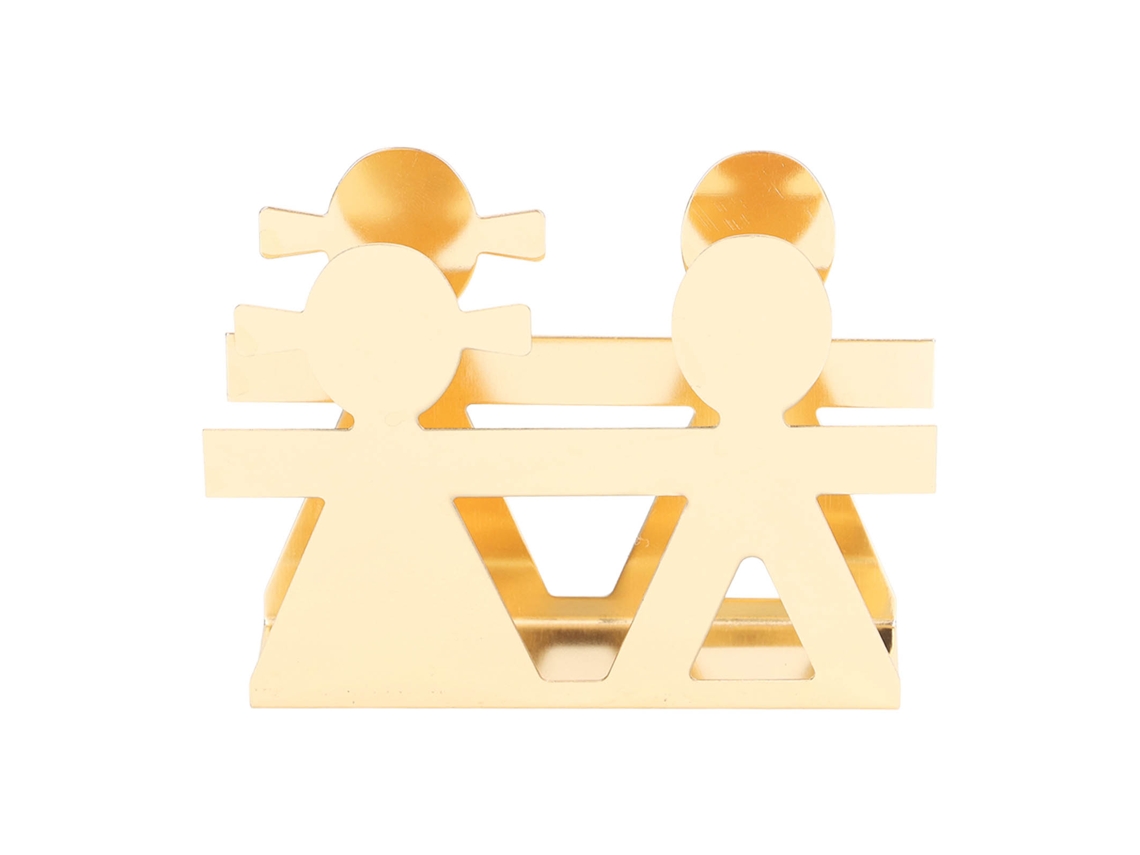 Portavasos Verticais De Metal Com Design Humanóide Artístico Para Mesa Dourado