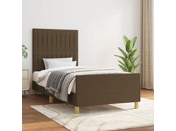 Vidaxl Estrutura De Cama Sem Colchão 90x190 Cm Tecido Castanho-escuro