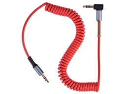 Cabo de Áudio LAXISCREED Elbow Spring Retrátil 3.5mm Vermelho