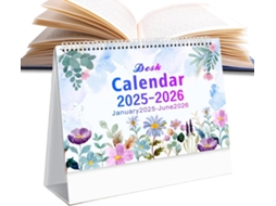 Calendário De Mesa Floral 2025- 2026| De Artístico| Janeiro De A Junho De| Organizador Para Homeschooling|