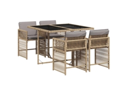 Garden Dining Set, Garden Dining Sets Vidaxl Bege Rattan / Vime (n/a)