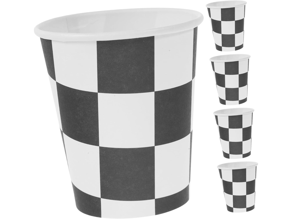 Copos Descartáveis Com Tema De Corrida, Pacote Com 20 Unidades, 250ml, De Papel.