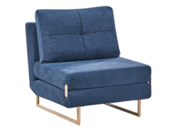Beliani Jerslev Sofá cama em tecido azul 79x81x87