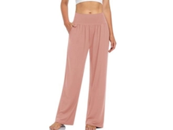 2026 pantalones Deportivos Mujer de Algodón Suaves de Cadera Alta Con Bolsillos para Yoga Y Pijama XL Rosa