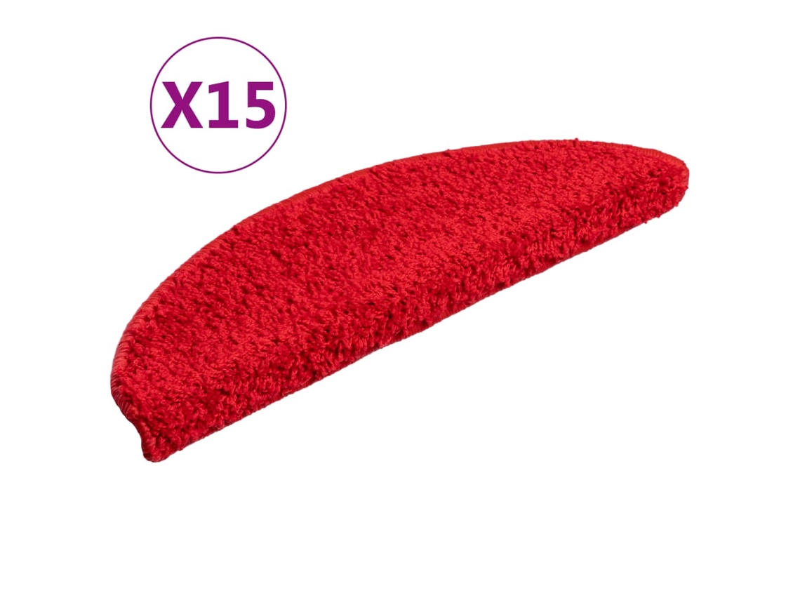 Carpet Stair Tread, Carpet Stair Treads Vidaxl Vermelho Polipropileno (56 X 17 X 3 Cm)