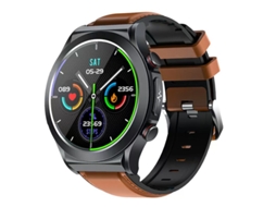 Smart Watch Tk21P Monitor de Temperatura de Oxigênio no Sangue e Frequência Cardíaca Couro Marrom GODTVAGT