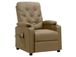 Vidaxl Cadeira De Massagens Couro Artificial Cappuccino