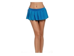 Saia Mini Sexy De Tecido Macio E Elástico Com Cinto Elástico Ajustável Para Ocasiões Variadas Azul