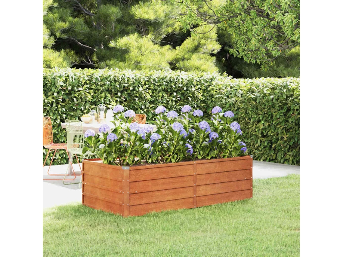 Vidaxl Canteiro De Jardim 160x80x45 Cm Aço Corten Cor Enferrujado