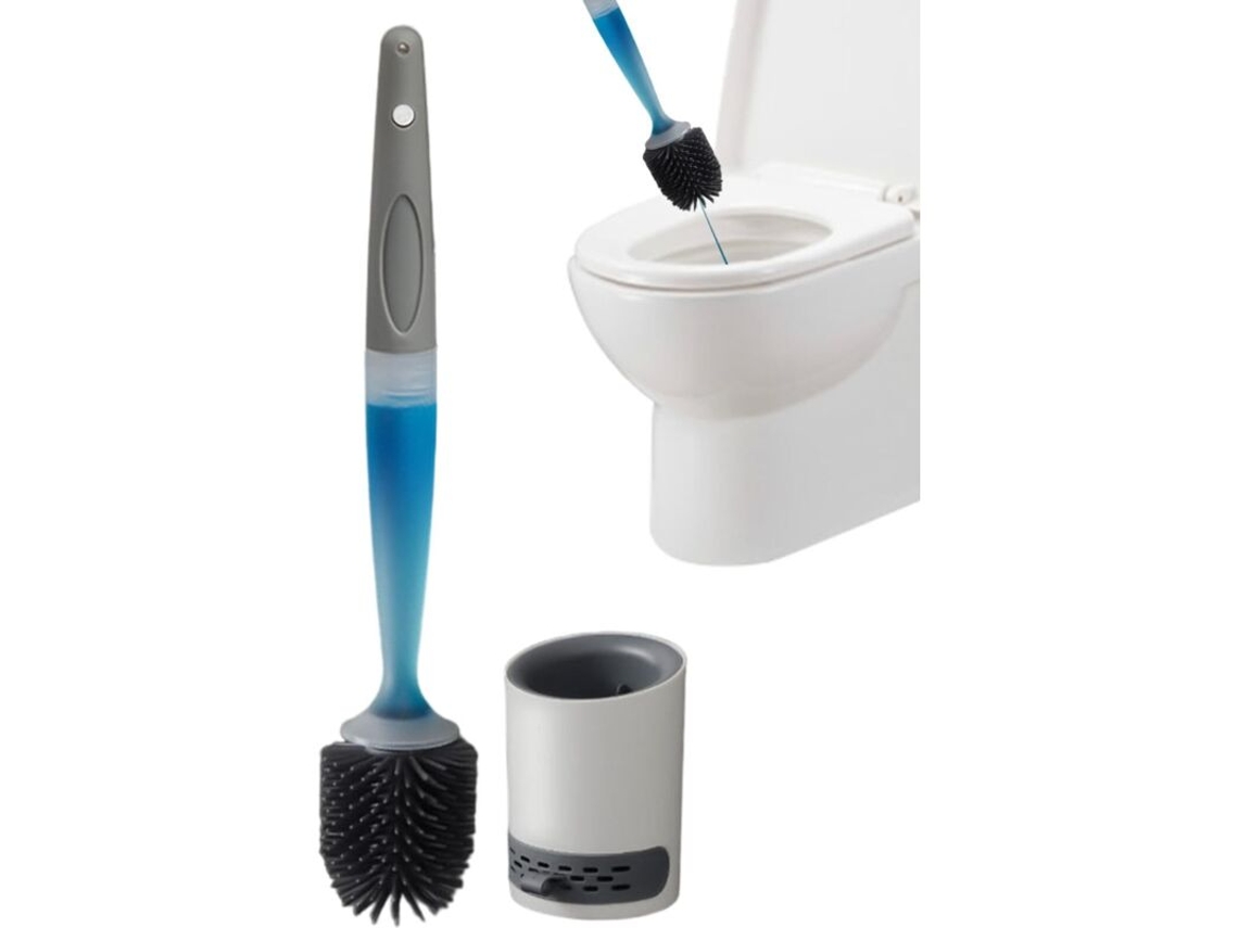 Escova de Limpeza para Sanitário, 43 X 10, 5cm, Profunda com Reservatório de Fluido Recarregável, para Piso e Parede AQUAFORGE