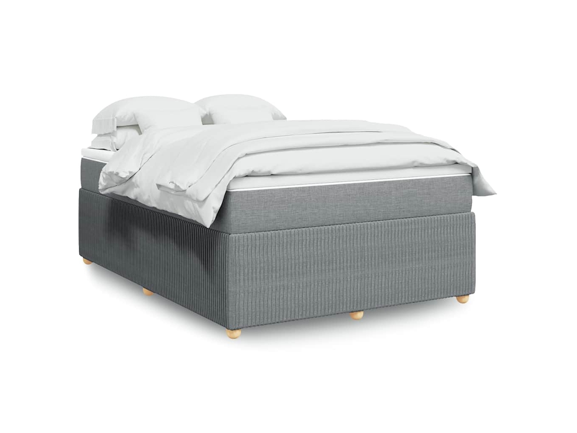 Vidaxl Cama com Molas/colchão 140x190 Cm Tecido Cinzento claro