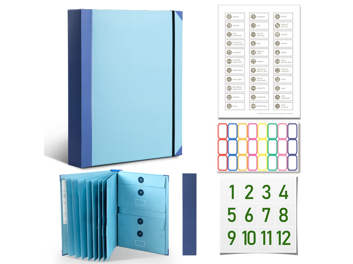 In Case I Go Missing Binder Thick Manila Accordion File Organizer For Document Storage, Blue