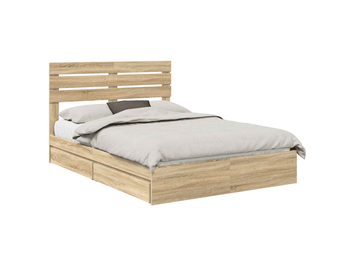 Cama com Armazenamento com Gaveta Carvalho Sonoma MAISON EXCLUSIVE 160x200 cm