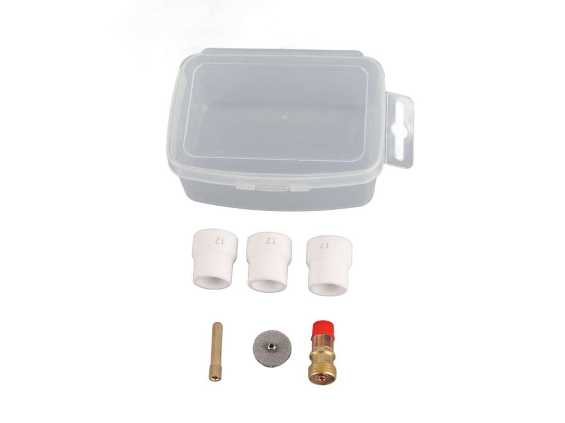 Kit de adaptadores de tocha de cerâmica de cobre vermelho para soldagem WP17 18 26, 6 peças