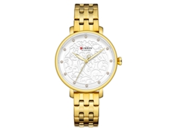 Relógio Feminino Casual De Quartzo, Fino E Resistente À Água, Com Pulseira De Couro (dourado).