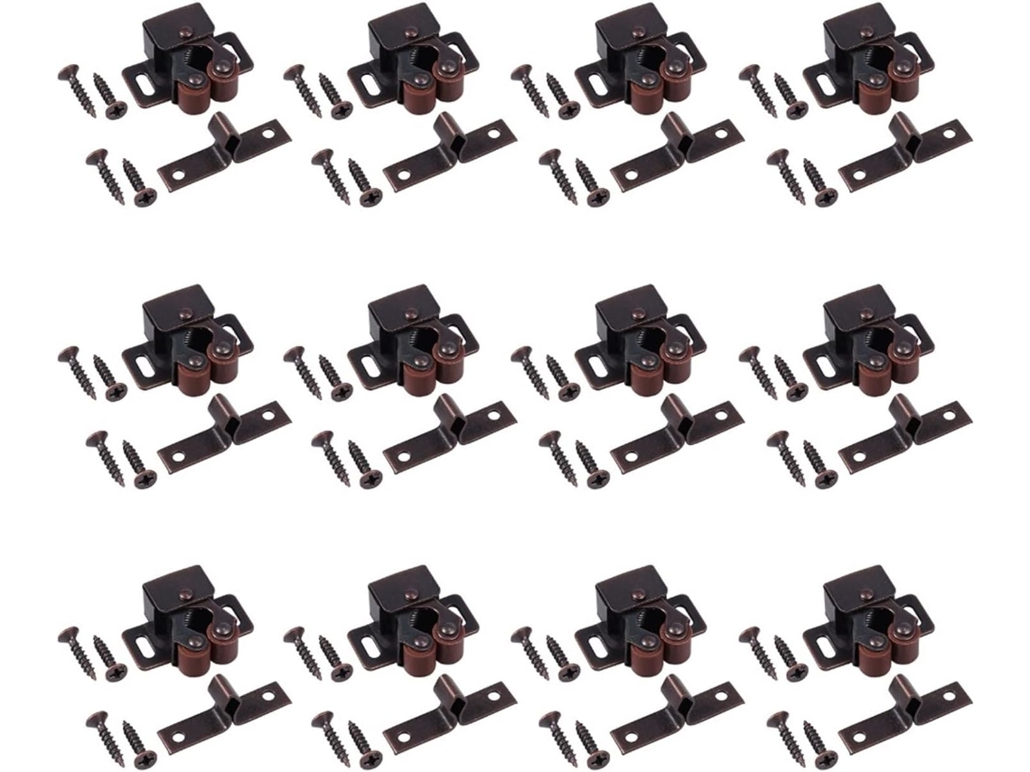 Jogo De 12 Peças Fechaduras Porta Armário Vintage Marrons, Resistentes, Com Trava Dupla E Sistema De Trava Por