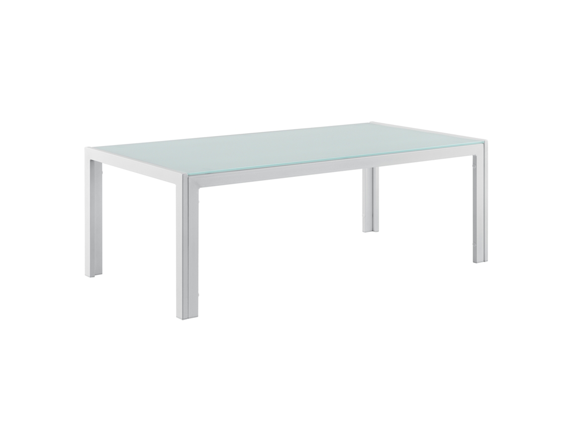 Conjunto de Móveis de Jardim CASA.PRO  (Branco - Ferro, Vidro - 100 x 50 x 35 cm)