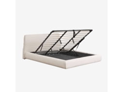 Sklum Cama Com Canapé Abatível Estofada Norena Poliéster                       Tecido Creme Bege        180 X 200 Cm