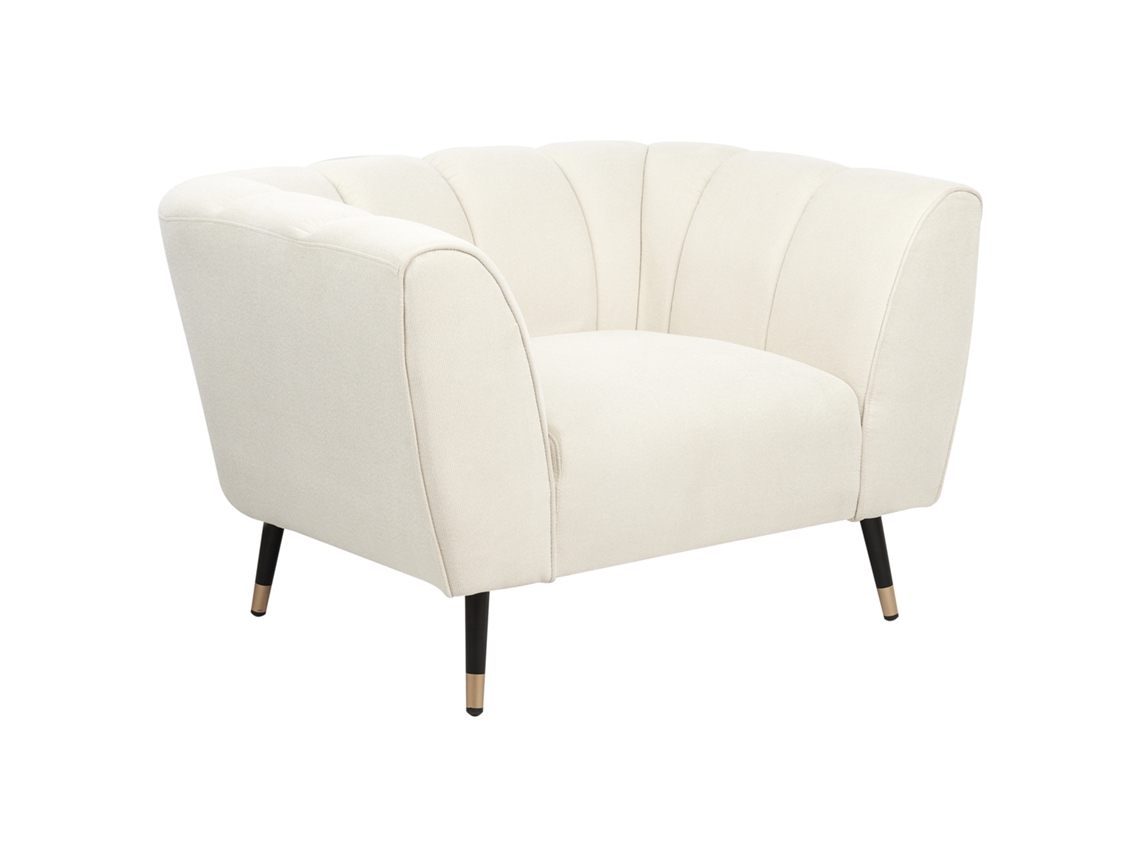 Poltrona Beliani Orsta De Tecido Creme 112x85x73