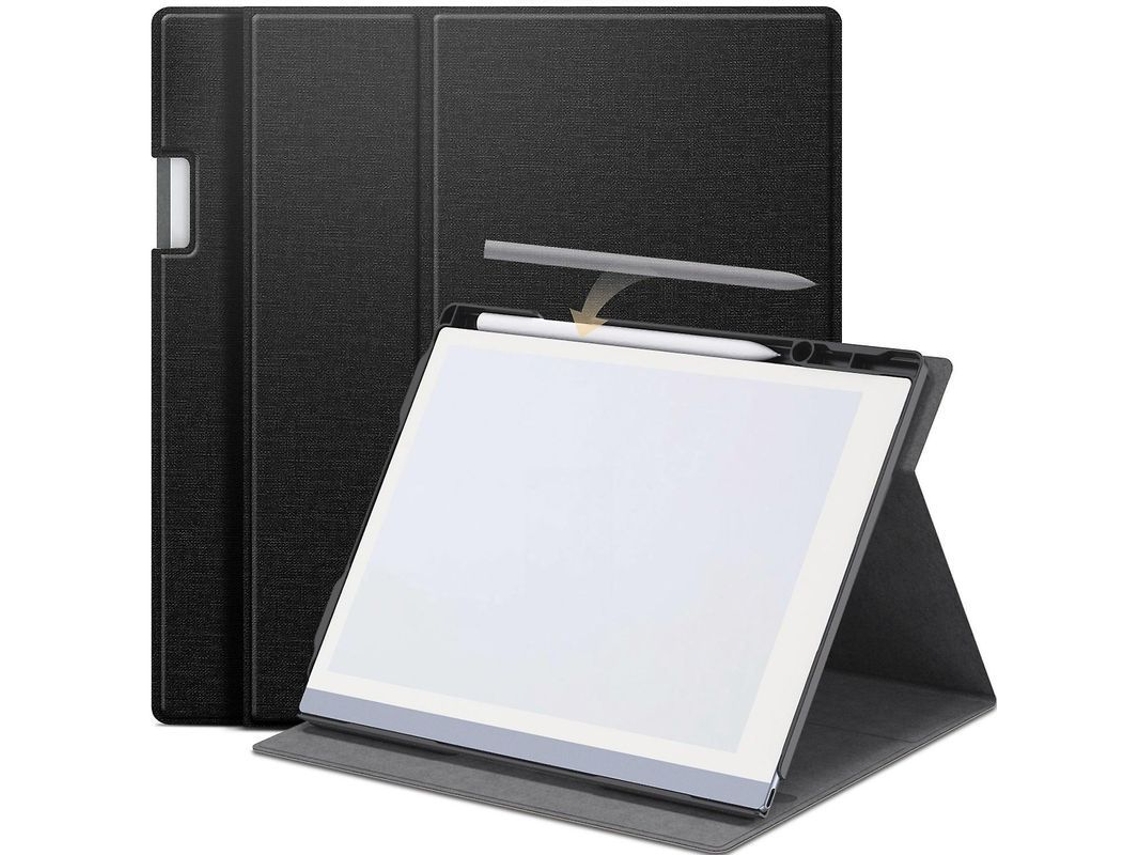 Capa para Remarkable 2, 10.3 polegadas, com suporte rotativo e porta caneta cinza