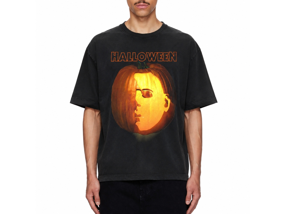 Rockinstone Halloween Jackolantern Black Adult T-shirt Size:s