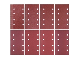 80 Folhas de Lixamento 93x185mm, Grit 40-400, Velcro, para Madeira, Metal, Plástico