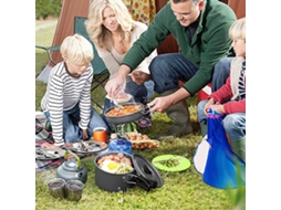 Conjunto de Cozinha Camping com Estufa e Utensílios