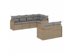 Garden Sofa Set, Garden Sofa Sets Vidaxl Bege Rattan / Vime (n/a)