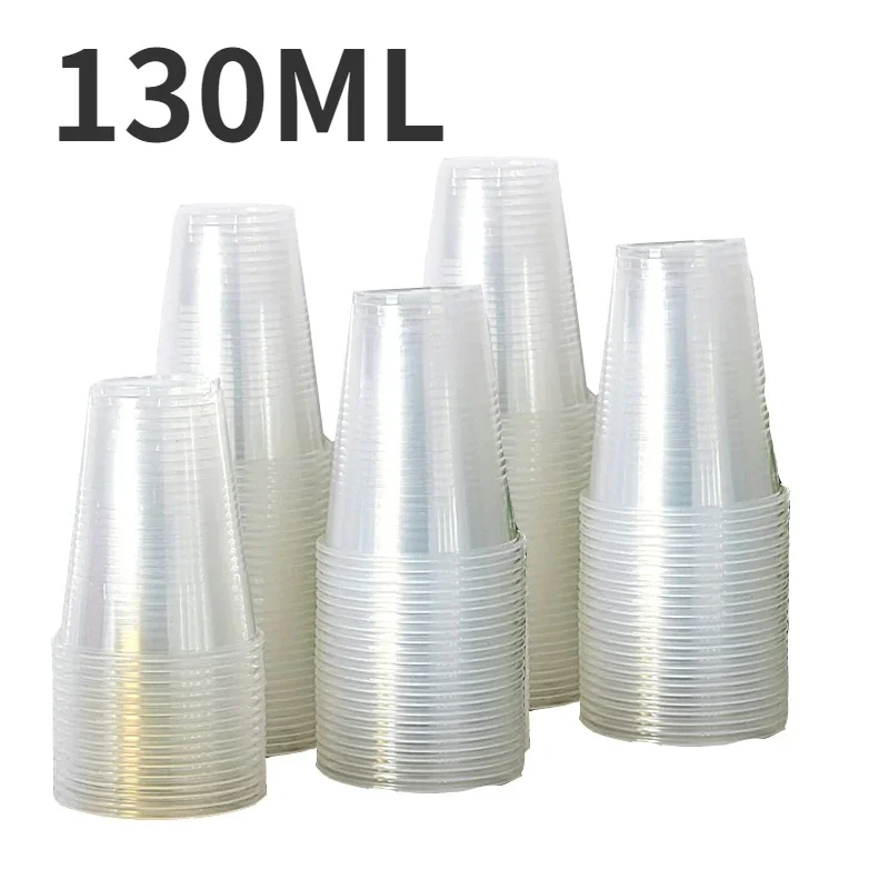 (130ml) Pacote Com 50/100 Unidades De Utensílios De Mesa Descartáveis De Plástico Transparente