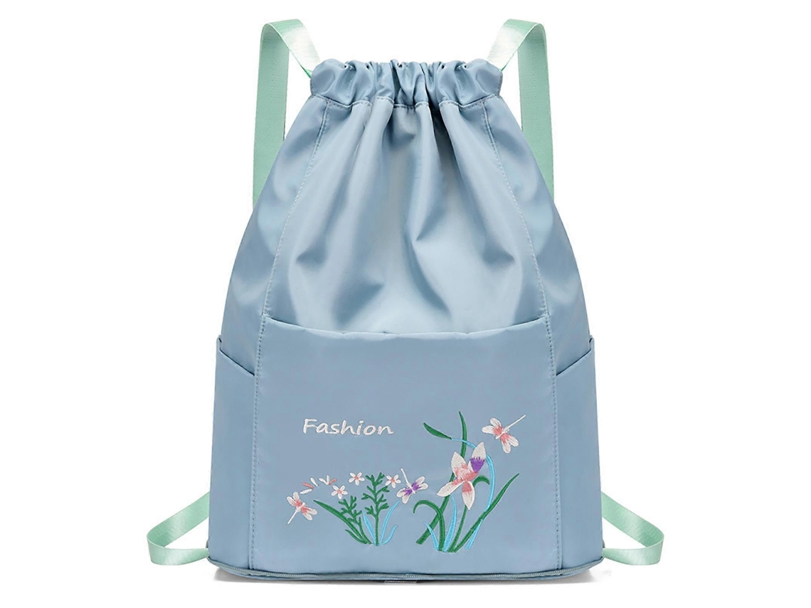 Mochila Dobrável com Cordão e Bolsos Resistentes À Água, Ideal para Academia, Compras, Esportes e Ioga. GOKOCO