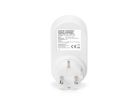 Digitus DA-70617 Carregador Universal 2x USB-A + Tomada Integrada