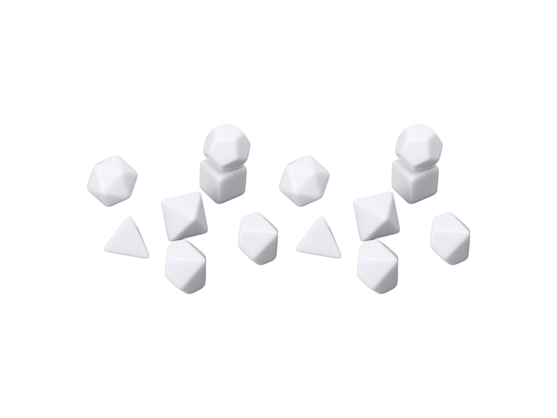 Business 14pcs Dados em Branco Diy Polyhedral para Jogo de Tabuleiro Ensino de Números Formas Múltiplas