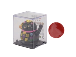 2026 figura de Gato da Sorte com Painel Solar de 2 Polegadas, Adorno de Mesa para Casa, Preto