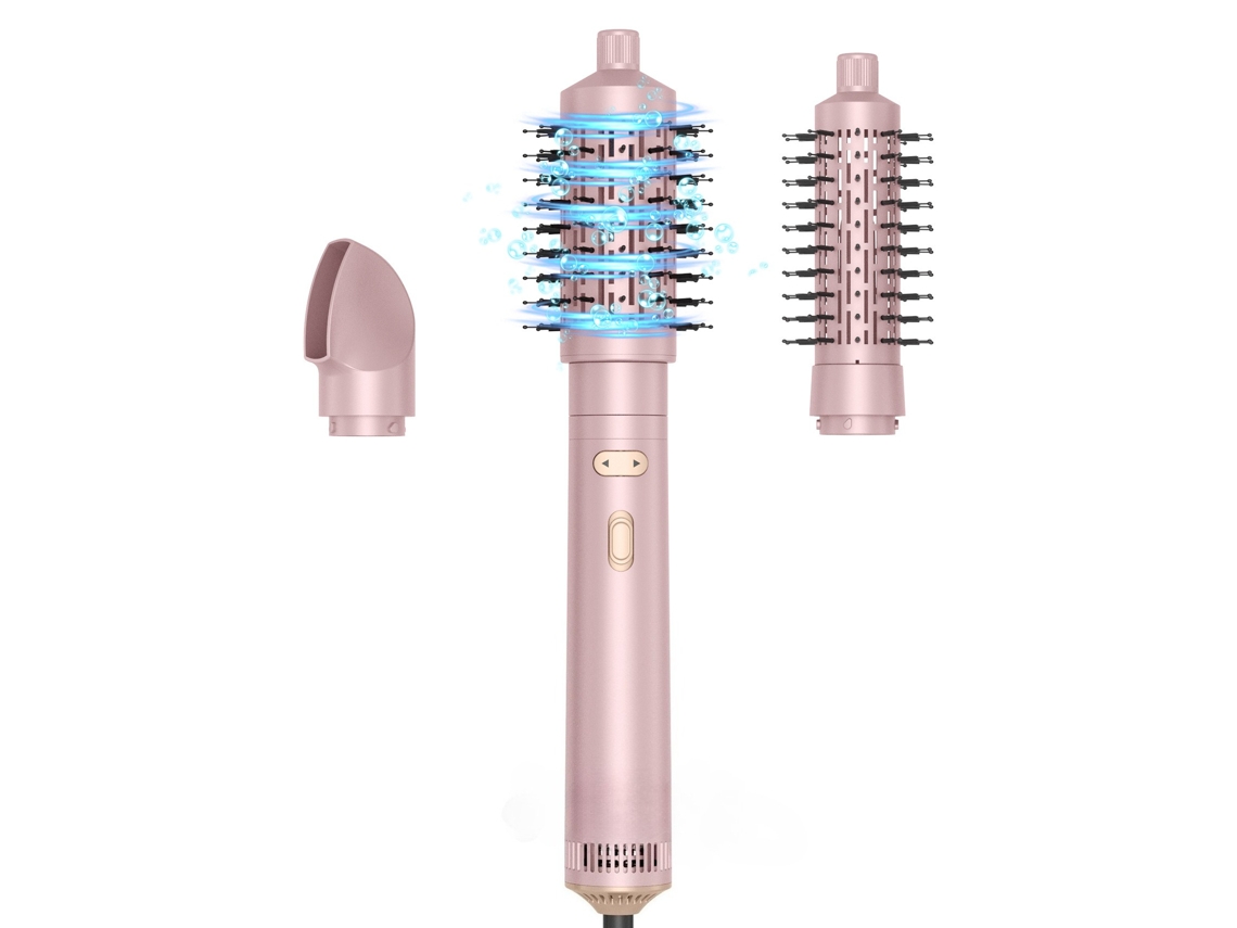 Secador Escova Rotativo 3 em 1 3 Temperaturas, Íons, 100 120v Rosa HEXINYIGJLY