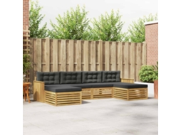 Vidaxl Conjunto De Sofás Para Exterior 6 Unid. Branco E Antracite