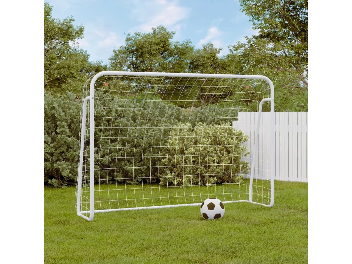 Vidaxl Baliza De Futebol Com Rede 214x75x152 Cm Aço/poliéster Branco