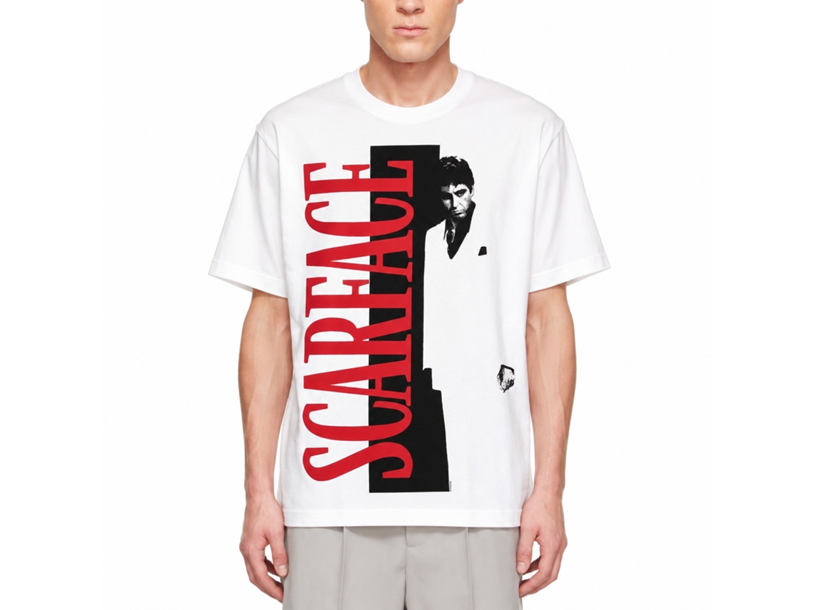 Rockinstone Scarface Movie Sf Split White Adult T-shirt Size:xl