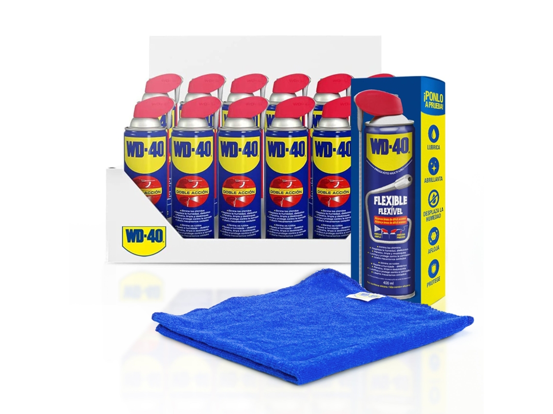 Pack Completo Wd 40 12 Unidades De 500ml Com Amostra De 400ml E Paño Original