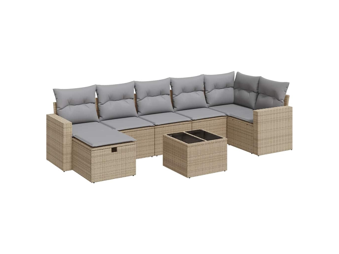 Garden Sofa Set, Garden Sofa Sets Vidaxl Bege Rattan / Vime (n/a)