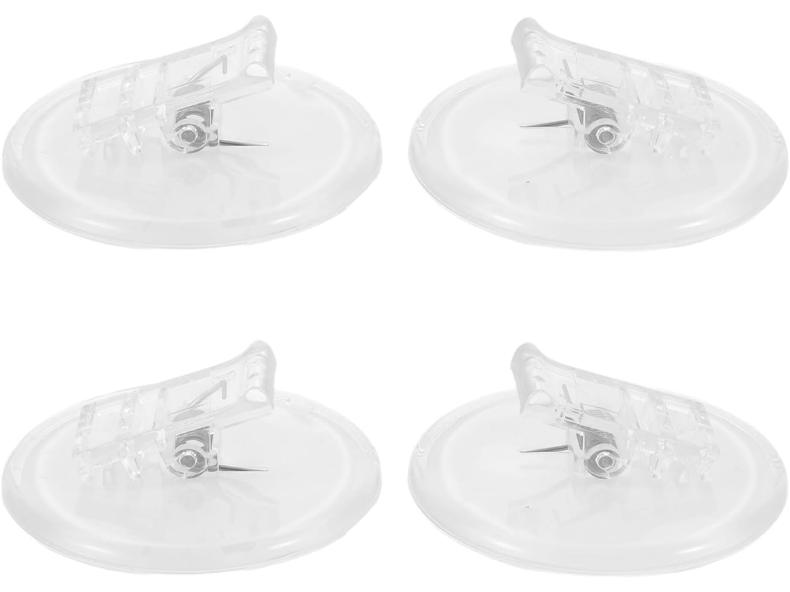 Conjunto de 4 clipes Pretyzoom para cortinas à prova de vento e corta-vento, com fácil instalação, autoadesivos e de plástico.