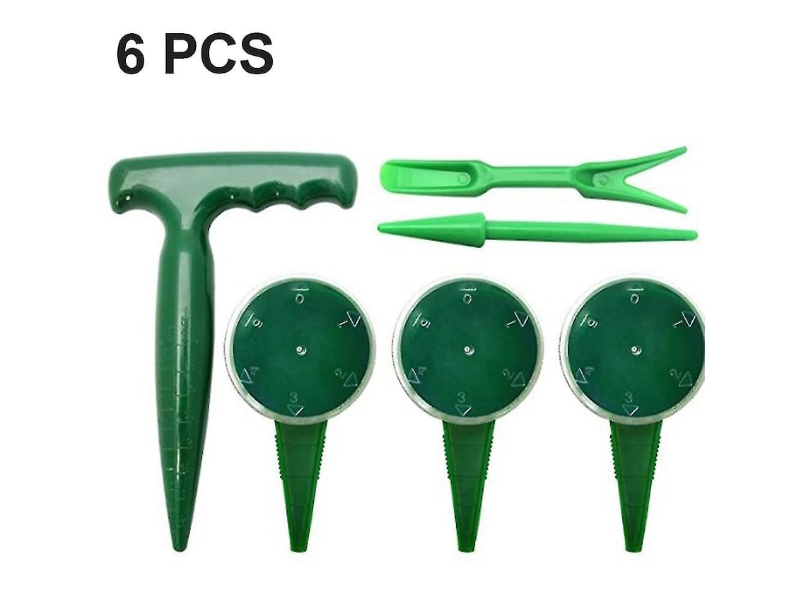 1conjunto/6 Ferramentas de Jardinagem, Plantador de Sementes, Perfurador de Buracos, Transplantador Ajustável para Plantas Interiores e Exteriores