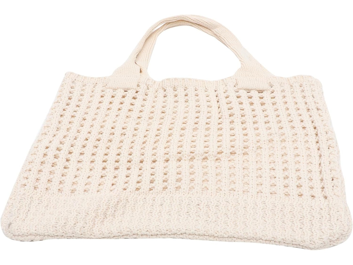 Bolsa De Compras Bege Em Poliéster, Leve E Elegante, Com Grande Capacidade E Fácil De Transportar.